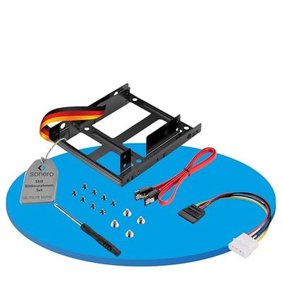 sonero® Conjunto de Marco de Montaje SSD, 2X 2.5 SSD a 3.5" Incl, Accesorios