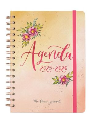 Finocam The Flower Journal 2025/2026, weekoverzicht, horizontale weergave, september 2025 - augustus 2026 (12 maanden), roze, Spaans