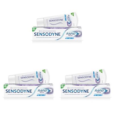 Sensodyne Sensitive Toothpaste Rapid Relief Mint 75ml (Pack of 3)
