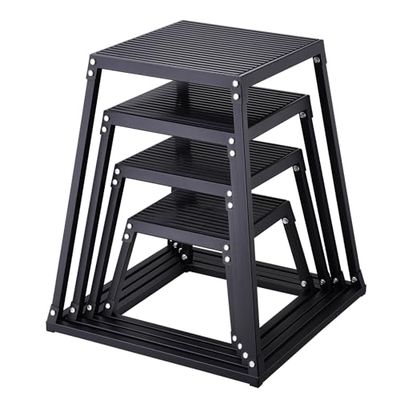 VEVOR Plyometrische Jump Boxes, 30/46/61/76cm Plyo Box, Platform & Springen Agilitybox, Anti-Slip Fitness Oefening Step Up Box Set voor Thuistraining, Fitness krachttraining, Zwart