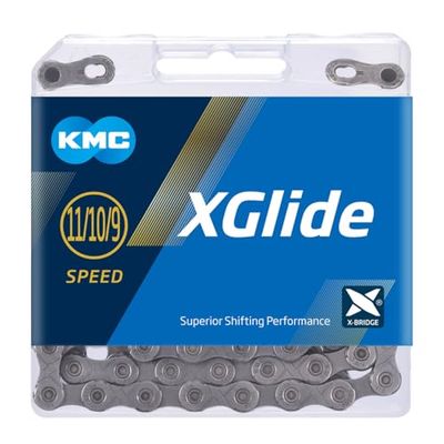 KMC xGlide Ketting, 9, 10 & 11 versnellingen, grijs, 126 schakel