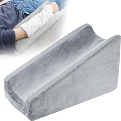 Lancisism Upgraded Arm Elevation Pillow with High Density Foam, Ergonomic Elbow Support Pillow for Bed Sores Soft Arm Rest Wedge Pillow for Sleeping Recovery Care -Detachable Case-15.75''×9.4''×7.9''