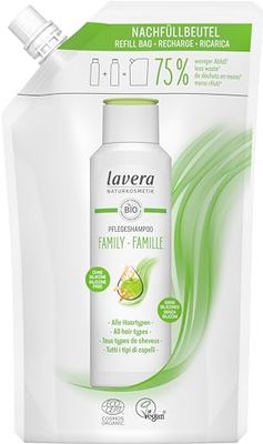 lavera Refill bag Shampoo Family - without silicone - Gentle cleansing & freshness - vegan - natural cosmetics - 500 ml