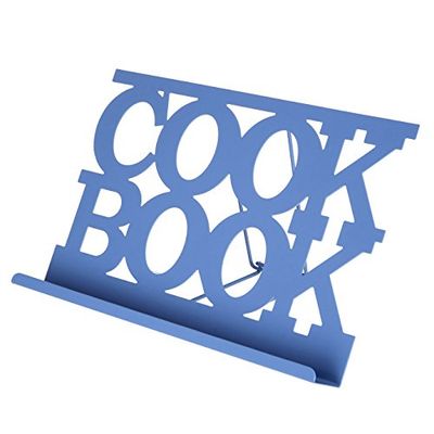 Premier Housewares Atril para livro de cozinha esmaltado, preto parent, metal, azul, 18 x 30 x 18 cm
