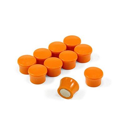 Pequeños Imanes de Tablero de Memo de Naranja de Alta Potencia para Refrigerador, Pizarra, Tablero de Anuncios, Archivador - Paquete de 50