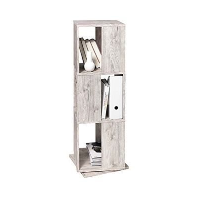 FMD Möbel "Tower" svängbar 3-nivås förvaring, trä 34x34x108 cm Sand Oak