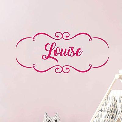 Stickers Prénom Personnalisé | Sticker Autocollant Nom Personnalisable - Décoration Murale Chambre Enfant | 2 Planches de 10 x 30 cm et 40 x 30 cm – Fushia