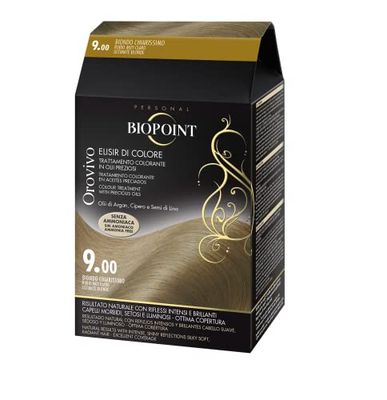 Biopoint Orovivo - Elisir di Colore, Set Tinta Capelli in Olio Senza Ammoniaca, Azione Nutriente e Illuminante, Dona un Colore Intenso e Brillante, 142 ml