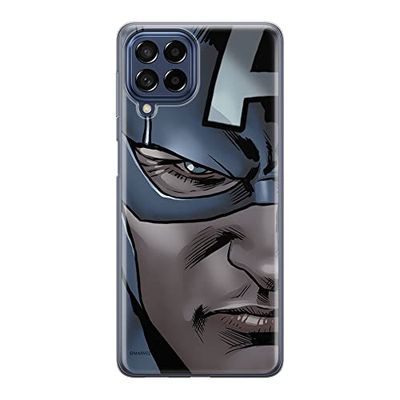ERT GROUP mobiltelefonfodral för Samsung M53 5G originalt och officiellt licensierat Marvel mönster Captain America 020 optimalt anpassad till formen på mobiltelefonen, fodral tillverkad av TPU-plast