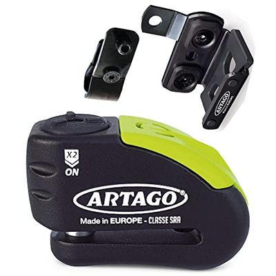 Artago 30 x 4 Pack cadeado antirroubo disco com alarme 120 db alta segurança suporte para Honda CRF 1000 l África Twin, homologado SRA e Sold Secure Gold