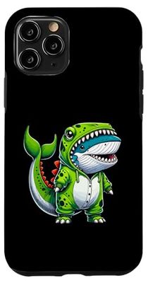 Costume da balena che indossa un dinosauro per Halloween, cosplay T-Rex Custodia per iPhone 11 Pro
