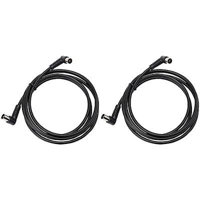 Pro Signal JR9009A/2M BLACK-ROHS TV Aerial Lead, 90 Degree Coax Plug to 90 Degree Coax Plug, 2m, Black (Pack of 2)