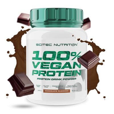 Scitec Nutrition 100% Vegan Protein – 5 Plant-Based Protein Sources – Fortified with Vitamin B12 – 33g Per Serving – Vegan, 1 kg, Chocolate
