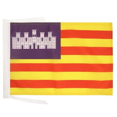 BANDIERA ISOLE BALEARI 45x30cm - BANDIERINA ISLAS BALEARES IN SPAGNA 30 x 45 cm cordicelle - AZ FLAG