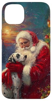 Santa Hugging Catahoula Leopard Dog Christmas Art Case for iPhone 14 Plus