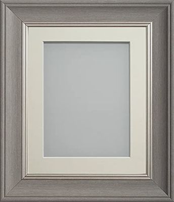 Frame Company Drummond Gunmetal Grey Photo Frame, Ivory Mount, 6x4 for 5x3 inch, fitted with perspex