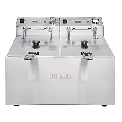 Buffalo FC259 - Freidora doble con temporizador, capacidad de 10 L