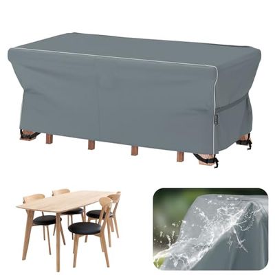 Velway Afdekking voor tuinmeubelen, waterdicht, 170 x 95 x 74 cm, winddichte beschermhoes met reflecterende strepen, 600D Oxford meubelsets, afdekking, stofbestendig, afdekhoezen voor tuintafel,