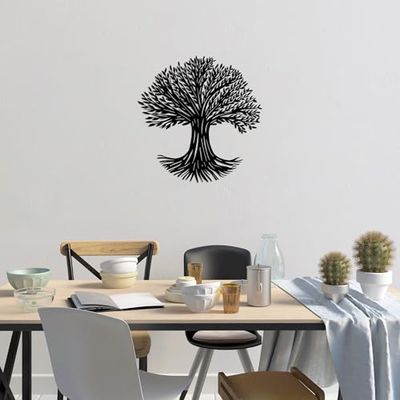Stylish Black Decorative Metal Wall Accessory, 67 x 68 cm, 100% Metal, 1.5 mm Thickness, Perfect for Modern Home Decor & Unique Wall Art