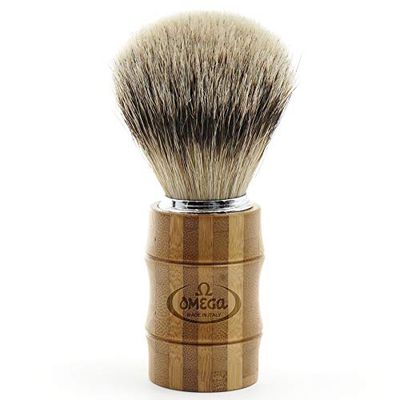 PENNELLO DA BARBA OMEGA IN TASSO QUALITA' SUPER MANICO BAMBOO 6831