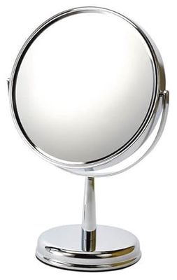 Miroir chromé C/pied + base 10 x D,21 cm