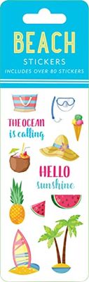 Beach Sticker Set (6 Different Sheets of Stickers!), 2 1/2 x 7 1/8