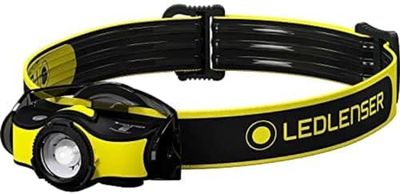 Ledlenser iH5R Torcia Frontale Professionale LED, Ricaricabile con Batteria, Fissaggio al Casco Incluso, 400 Lumen, Luce Rossa, Uso Possibile con 1 Batteria AA, Clip dimetallo, Lavoro, Artigianato