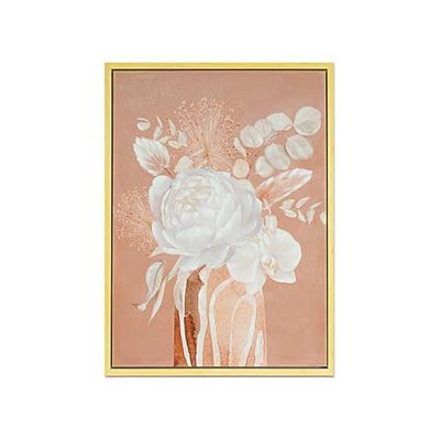 Romimex Afbeelding Tile Canvas Bloemen 60 x 80 x 4 cm
