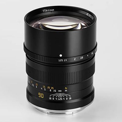 TTArtisan Lente de Cuerpo de Metal de 90 mm F/1.25 Compatible con Montura Fuji GFX - Negro