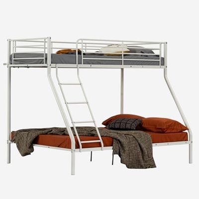 MEUBLE COSY Lit superposé 3 Personnes Cadre de Lits 90 & 140x190cm en métal pour Enfant Chambre à Coucher Maison, Blanc