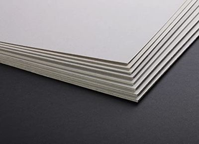 Clairefontaine 93975C verpakking (met 10 vellen karton, 50 x 65 cm, 1 mm, 600 g, ideaal voor modelbouw, licht en glad, 100% gerecycledd), pak van 10 stuks, grijs