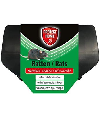PROTECT HOME lokdoos voor rattengift, veilige verspreiding van rattenaas, zwart