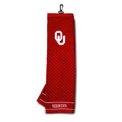 Team Golf NCAA Oklahoma Sooners broderad golfhandduk broderad golfhandduk, rutig skrubbdesign, broderad logotyp