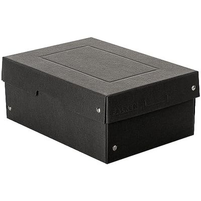 Falken Original PureBox Black Made in Germany 100 mm High DIN A5 Storage Box with Lid Made of Sturdy Recycled Cardboard Blue Angel Vegan Gift Box Transport Box Multi-Purpose Box