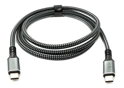 System-S Câble USB4 120 cm Type C mâle vers mâle tressé 40 Gbit/s 240 W USB 4.0