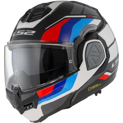 LS2 FF906 Advant Modular 180° Flip Front Dual Visor Full Face Motorbike Helmet Sport. ECE 22.06 Certified. Complete With Pinlock and Luxury Camo Backpack Style Carry Bag. (3XL)