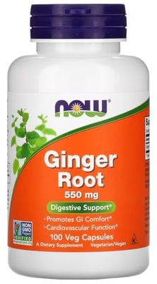 Now Foods – Ginger Root 550mg | Digestive Health and Anti-Inflammatory Support – 100 Veg Capsules