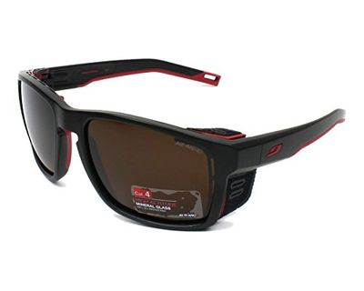 Julbo Unisex Shield Zonnebril, zwart/rood/rood., One Size