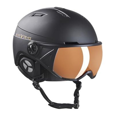 Black Crevice Casque de Ski Adulte (Unisexe), Noir/Orange, Taille M (54-57 cm)