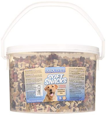 Arquivet Soft Snacks Bonbons et cœurs Mix 4 800 g - Snacks, friandises, friandises, friandises, friandises et récompenses pour Chiens - Nourriture Semi-Humide