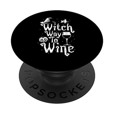 Vino: Witch Way To Wine - Vino PopSockets PopGrip: Impugnatura per Telefoni Cellulari e Tablet Intercambiabile