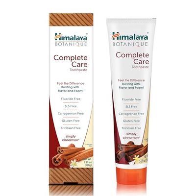Himalaya Botanique Complete Care Simply Cinnamon Dentifrice Naturel Sans Fluorure, SLS, Gluten et Carraghénane 150 g