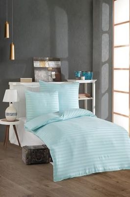 Nuit Des Rêves Mint XL Quilt Cover Set (155 x 200 cm), 70% cotone, 30% poliestere, include 1 federa (80 x 80 cm), lavabile in lavatrice, elegante chiusura a bottone