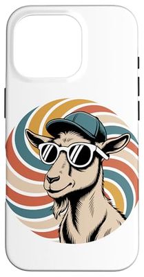 Tourbillon Rétro Chèvre Lunettes de Soleil Chèvres Coque pour iPhone 16 Pro