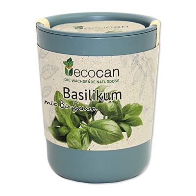 Sentire Ecocan verde, Basilico, Certificato biologico, Idea regalo sostenibile (100% Eco-friendly), Crescere il proprio kit / Growing, The Growing Eco-Tin, Made in Austria