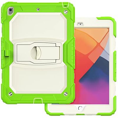 IPad mini6 med stöd, hållbar, hybrid, stötdämpande, resistent, silikonskydd för tre lager för barn (Aciano Blue)