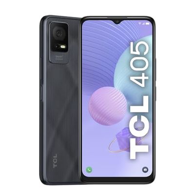 TCL 405 - Smartphone 4G 32GB, 2GB RAM, Display 6.6" HD+, Android 12 Go Edition, Dual Camera da 13 Mp, Batteria 5000 mAh, Dual Sim Dark Grey [Italia]