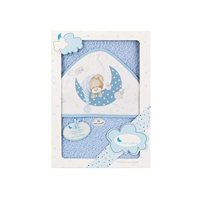 Interbaby 01225-01 dziecięcy ręcznik kąpielowy BEAR SLEEPING niebieski, niebieski