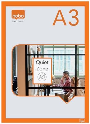Nobo Self-adhesive Magnetic Poster Frame A3, Magnetic Display Frame, Pack of 2, A3 Magnetic Frames for Posters, Signs and Information, Orange, 1915698