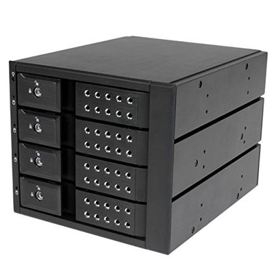 StarTech.com Rack móvel Backplane de 4 baías de troca quente, Rack móvel Hot Swap sem bandeja para unidades de DD SSD de 3,5 in SAS II/SATA III, 6 Gbps (HSB4SATSASBA)